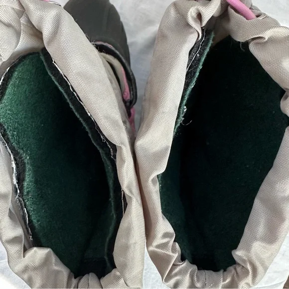 Sorel Kids Snow Boots Pink Gray Waterproof Insulated Adjustable Strap Size 13 - Picture 8 of 8